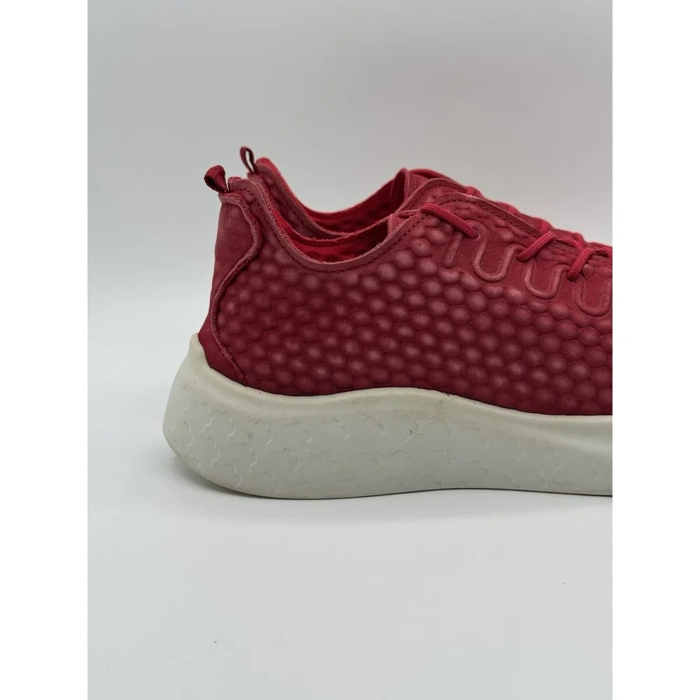 ECCO Therap Shoes Womens 41 Red Nubuck Honeycomb Chunky Platform Sneakers